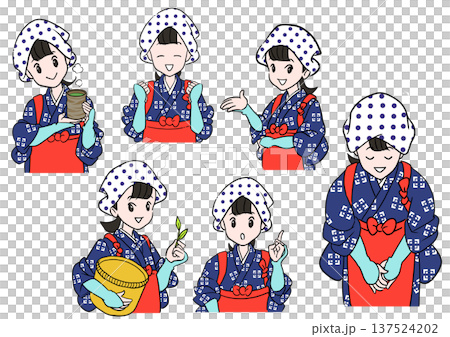 A woman dressed as a maiden explains and greets the guests who came to the event. 137524202