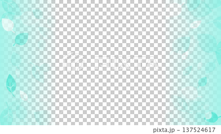 薄い水色の葉っぱの背景 137524617
