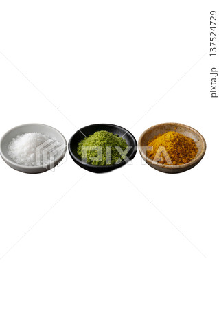 塩・抹茶塩・カレー塩のイラスト素材 137524729