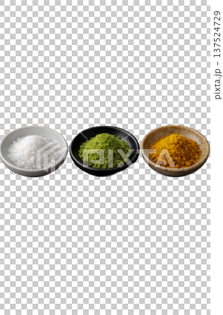 塩・抹茶塩・カレー塩のイラスト素材 137524729