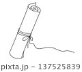 Rolled Certificate Scroll With String Outline Illustration 137525839