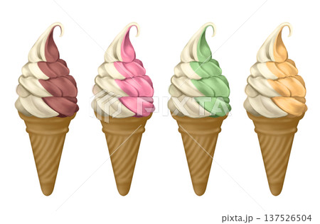 ミックスソフトクリーム バニラチョコ ソフトクリーム アイスクリーム 137526504