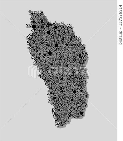 Creative map Dominica from random black, grey dots Creative map Dominica from random black, grey dots 137526514
