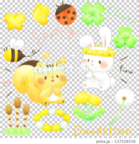 Spring field illustration material set Spring field illustration material set 137526538