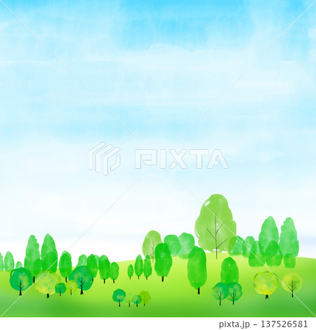 爽やかな青空の風景イラスト 137526581