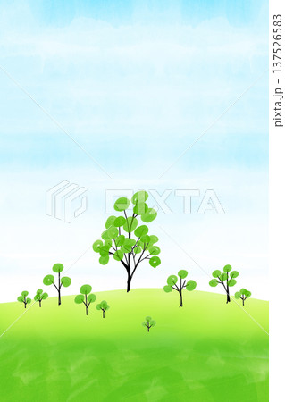 草原と木のある風景 137526583
