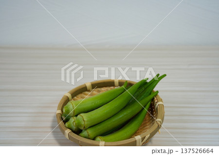 丸くてやわらかい希少な丸オクラ 丸くてやわらかい希少な丸オクラ 137526664