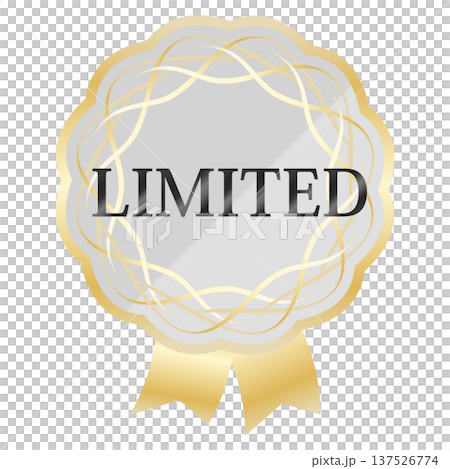 Luxurious spring promotional emblem in pale gray and gold Luxurious spring promotional emblem in pale gray and gold 137526774