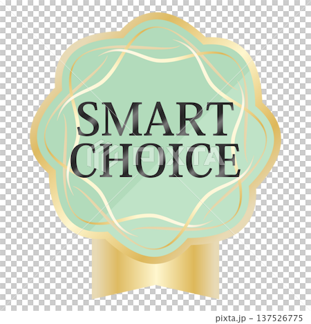 Luxurious spring promotional emblem in mint and gold 137526775