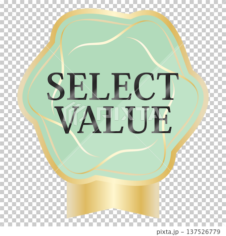 Luxurious spring promotional emblem in mint and gold Luxurious spring promotional emblem in mint and gold 137526779
