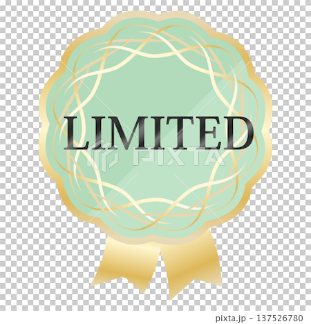 Luxurious spring promotional emblem in mint and gold Luxurious spring promotional emblem in mint and gold 137526780