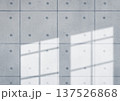 窓枠の影が落ちる打ちっぱなしコンクリートの壁 137526868