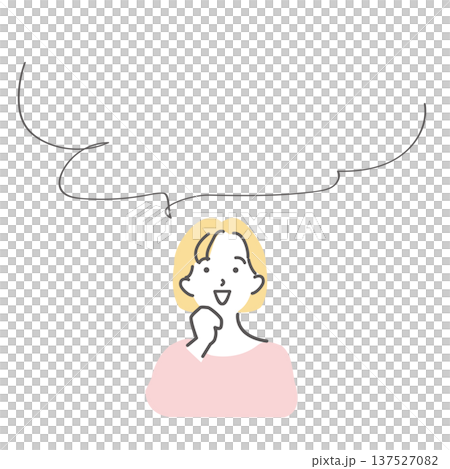 一位女性想像與想像2的插圖素材 137527082