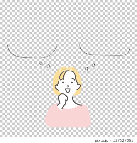 想像一下，想像一個女人的插畫素材 1 137527083