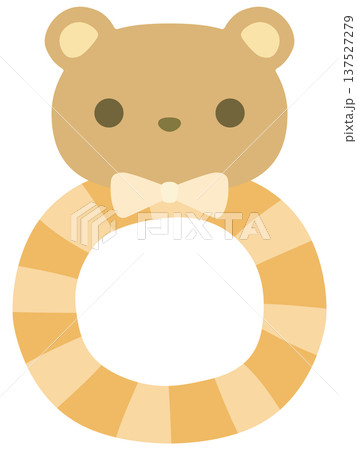 くまのガラガラのイラスト 赤ちゃん用のおもちゃ ベクター素材 137527279