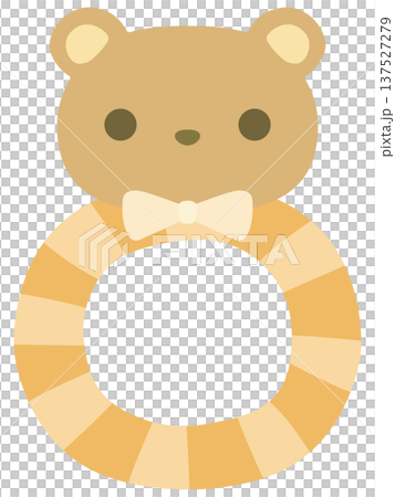 くまのガラガラのイラスト 赤ちゃん用のおもちゃ ベクター素材 137527279