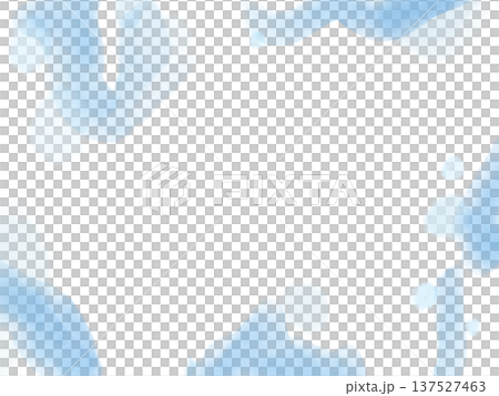水彩で描いた爽やかなブルーの波フレーム背景素材	 137527463