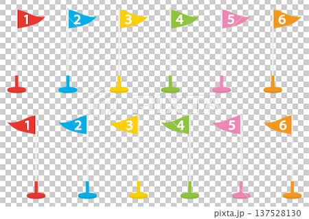 Finishing order flag illustration set 137528130