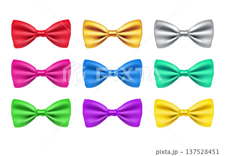 Shiny bow ties from satin material Shiny bow ties from satin material 137528451