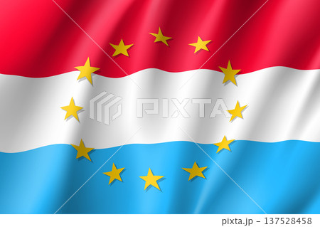 Luxembourg national flag with a star circle of EU 137528458