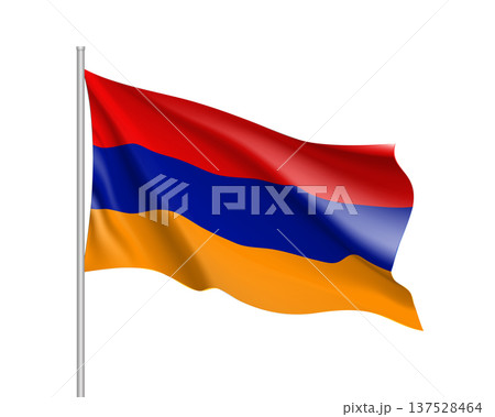Armenia national flag, realistic vector illustration Armenia national flag, realistic vector illustration 137528464