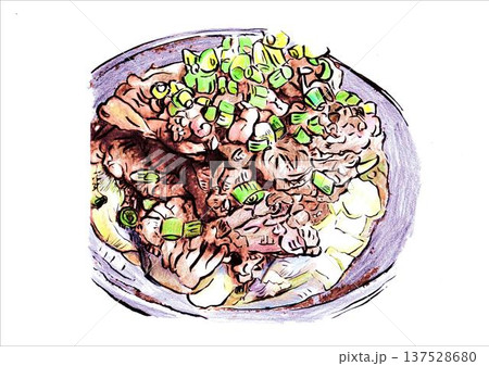 牛たたき　イラスト 137528680