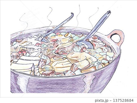 モツ鍋イラスト 137528684