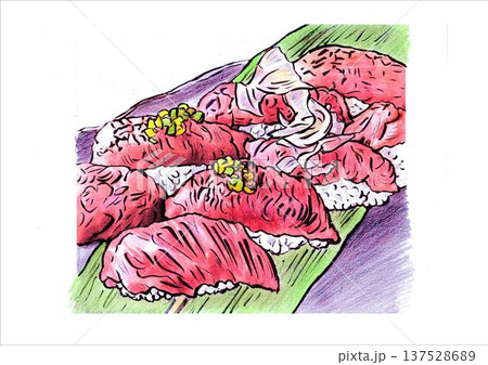 肉寿司　イラスト 137528689