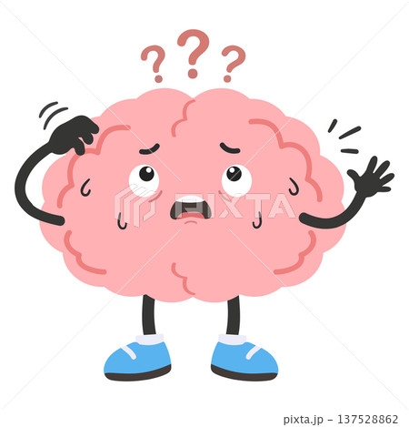 Confused Brain Character Illustration Confused Brain Character Illustration 137528862