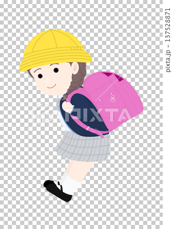ランドセルを背負った小学生の女の子 137528871