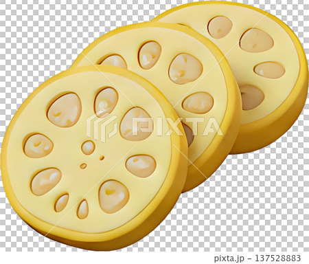 熊本名物「辛子蓮根」の3Dイラスト、クレイ風の郷土料理アイコン素材 137528883