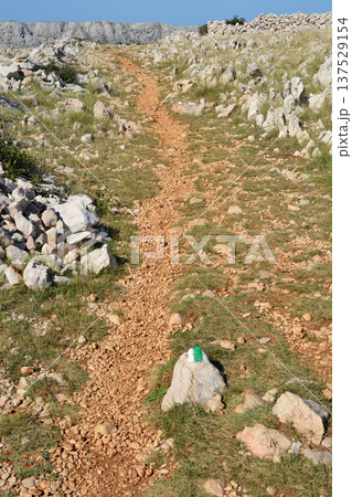 Hiking Path on Moon Mountain on Krk Island Hiking Path on Moon Mountain on Krk Island 137529154