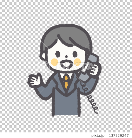 ゆるくてシンプルな男性サラリーマンの表情セットシリーズ 137529247