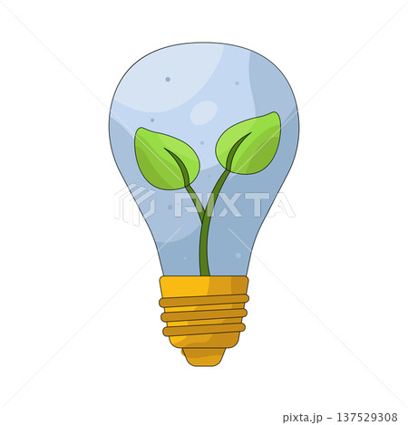 Illustration of green energy light bulb Illustration of green energy light bulb 137529308