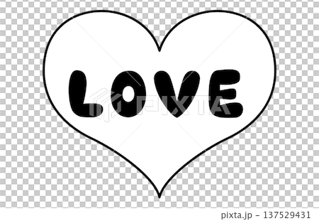 線画のシンプルなLOVEのハートマーク 線画のシンプルなLOVEのハートマーク 137529431