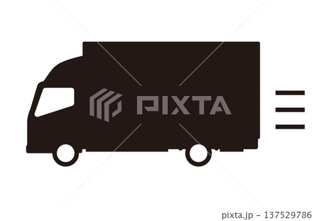 走る大きなトラックのシルエット 137529786