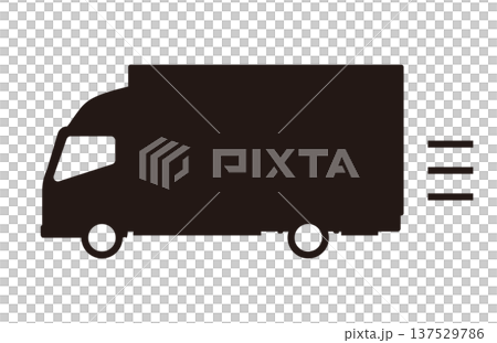 走る大きなトラックのシルエット 137529786