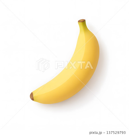 バナナ 3Dアイコン ミニマル背景 フルーツ素材 バナナ 3Dアイコン ミニマル背景 フルーツ素材 137529793
