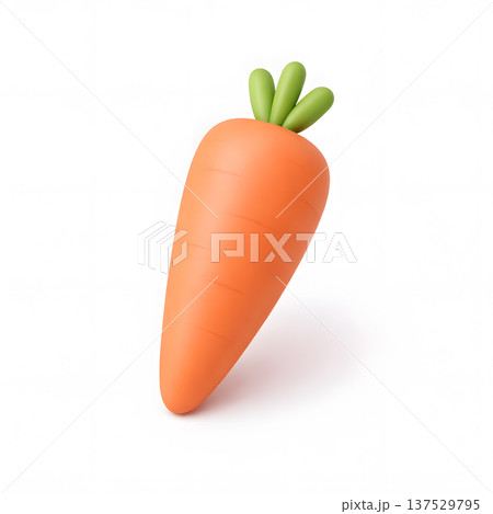 にんじん 3Dアイコン ミニマル背景 野菜素材 137529795