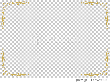 Gold decorative corner frame Gold decorative corner frame 137529996
