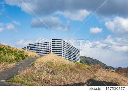 淀川右岸スーパー堤防上のマンション　大阪府高槻市 137530277
