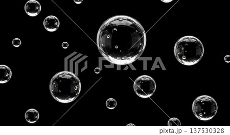 transparent water bubbles drops liquid texture black background soda fizzy drink oxygen air purity clean hygiene freshness abstract pattern wet gel soap 137530328