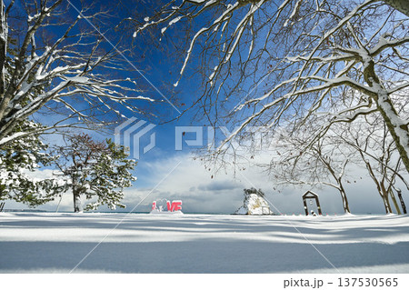見附島の雪景色 見附島の雪景色 137530565