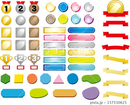 イラスト、吹き出し、素材、アイコン、かわいい、セット、シンプル、枠、 137530625