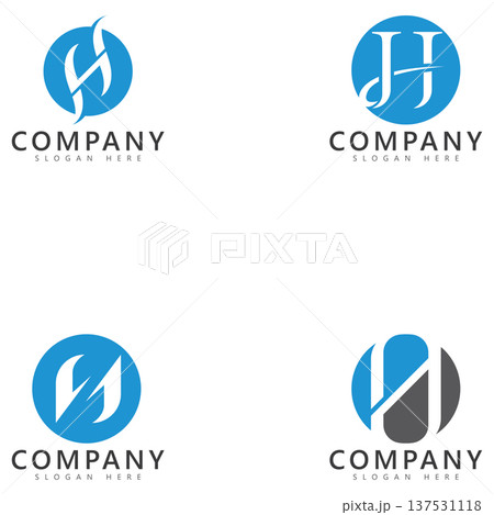 h logo design and template 137531118