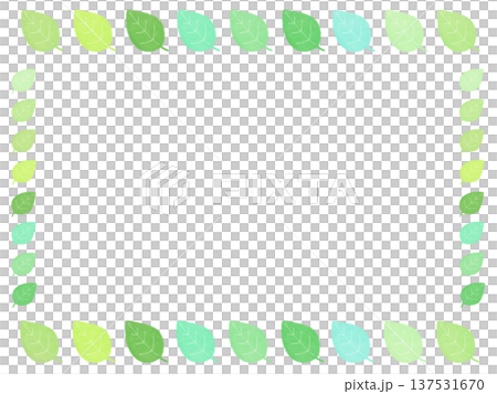 小さい葉っぱの長方形のフレーム 137531670