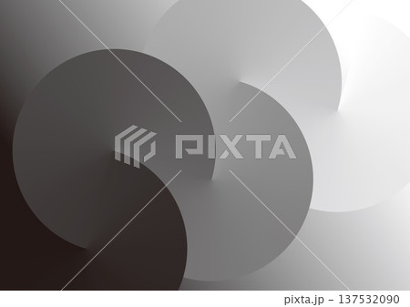 抽象的な図形のアブストラクト素材、モノクロのグラデーションアブストラクト、イラスト素材 137532090
