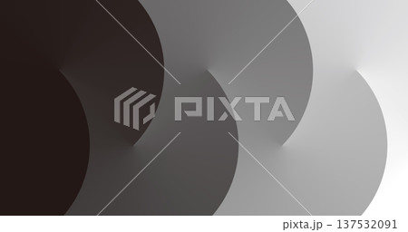抽象的な図形のアブストラクト素材、モノクロのグラデーションアブストラクト、イラスト素材 137532091