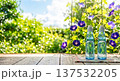 朝顔とラムネ瓶の夏風景 137532205