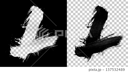 Brushstroke letter L in bold grunge style on split isolated black and white background, symbolizing contrast and creativity Brushstroke letter L in bold grunge style on split isolated black and white background, symbolizing contrast and creativity 137532489